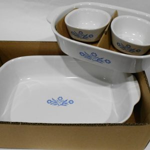NEW 6-pc CORNINGWARE Anniversary CORNFLOWER BLUE Casserole Bakers & Ramekins
