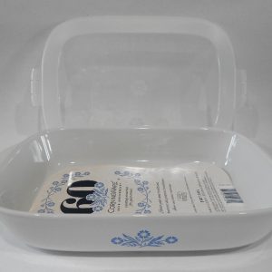 CORNING Anniversary 3-Qt CORNFLOWER BLUE Stoneware Baker *CASSEROLE & COVER