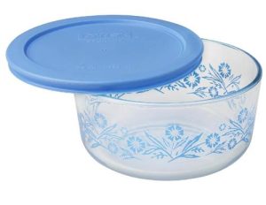 New Pyrex CORNFLOWER BLUE 4-Cup Glass Storage Bowl & Cover w/Tags