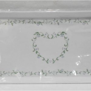 ❤️ Corelle COUNTRY COTTAGE Melamine Plastic TIDBIT TRAY Serving 15x6 Blue Hearts