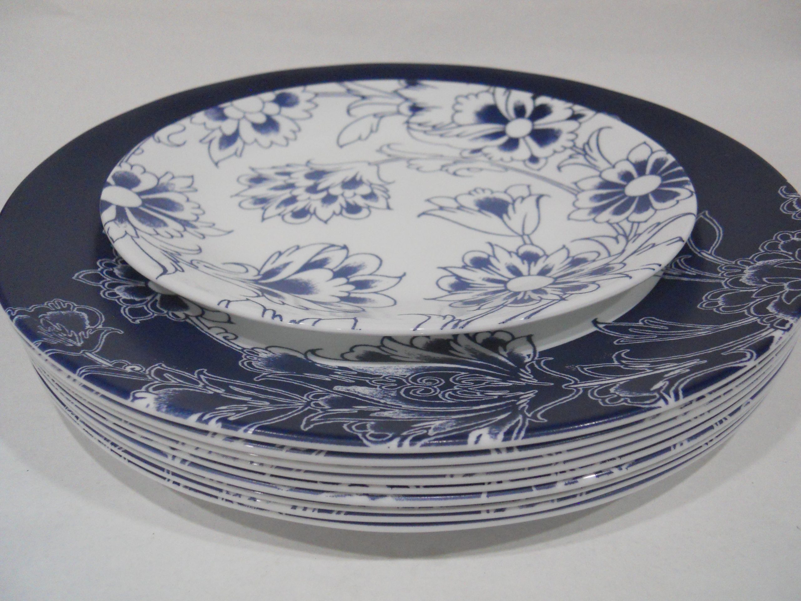 Corelle Signature INDIGO BLOOMS 21.5-oz SOUP Cereal Salad BOWL *Dark Blue Floral - Image 4