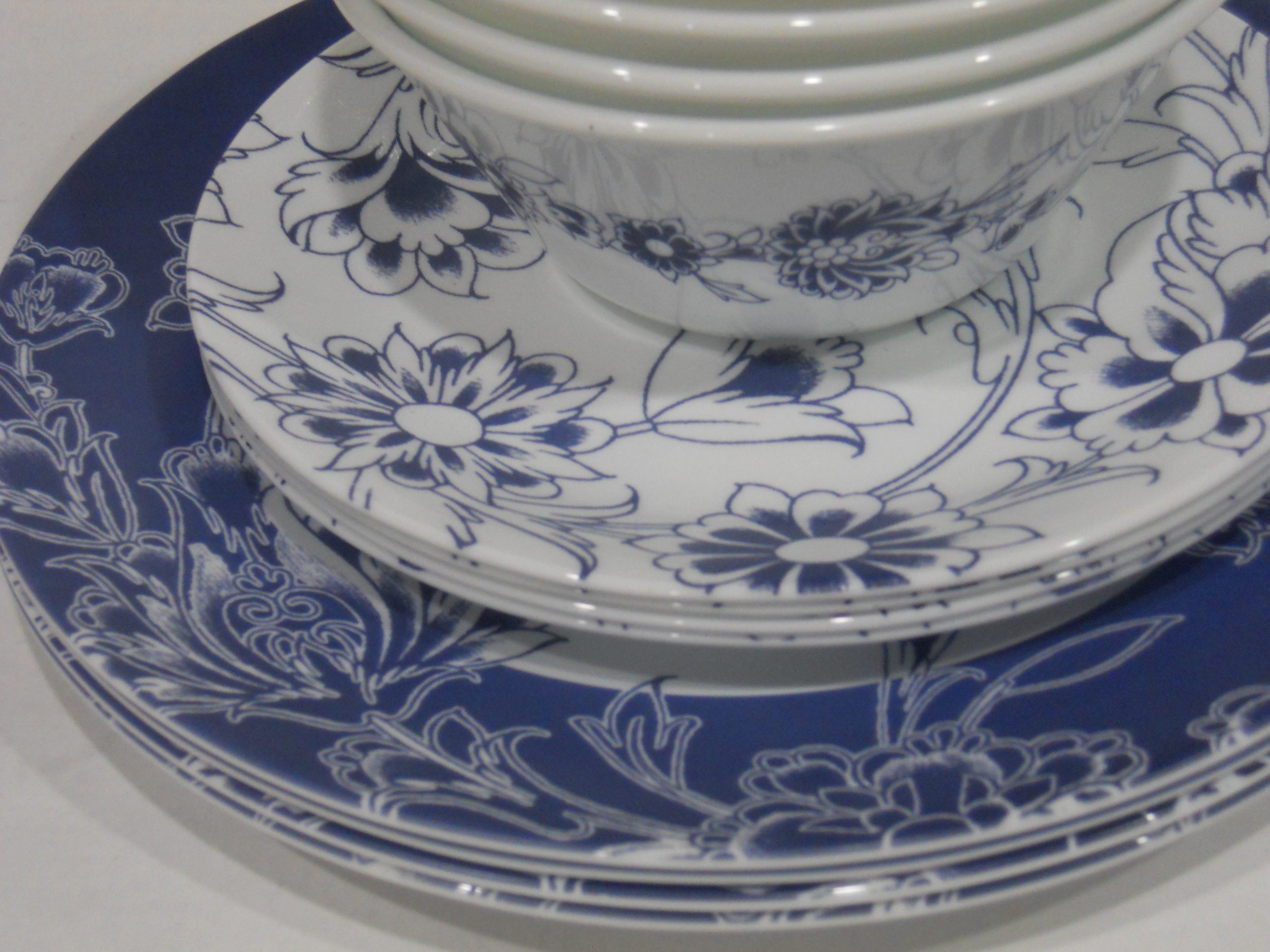 Corelle Signature INDIGO BLOOMS 21.5-oz SOUP Cereal Salad BOWL *Dark Blue Floral - Image 5
