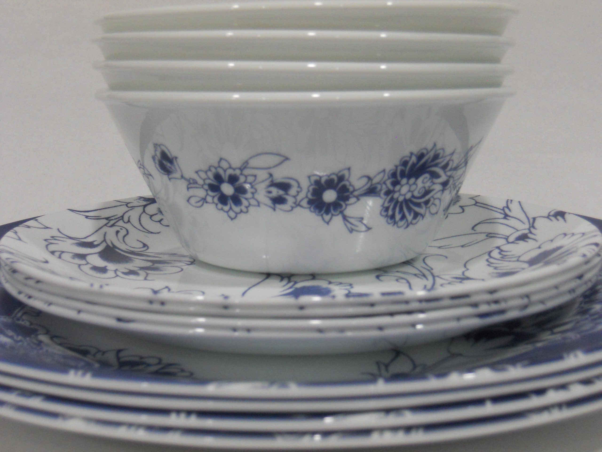 Corelle Signature INDIGO BLOOMS 21.5-oz SOUP Cereal Salad BOWL *Dark Blue Floral - Image 6