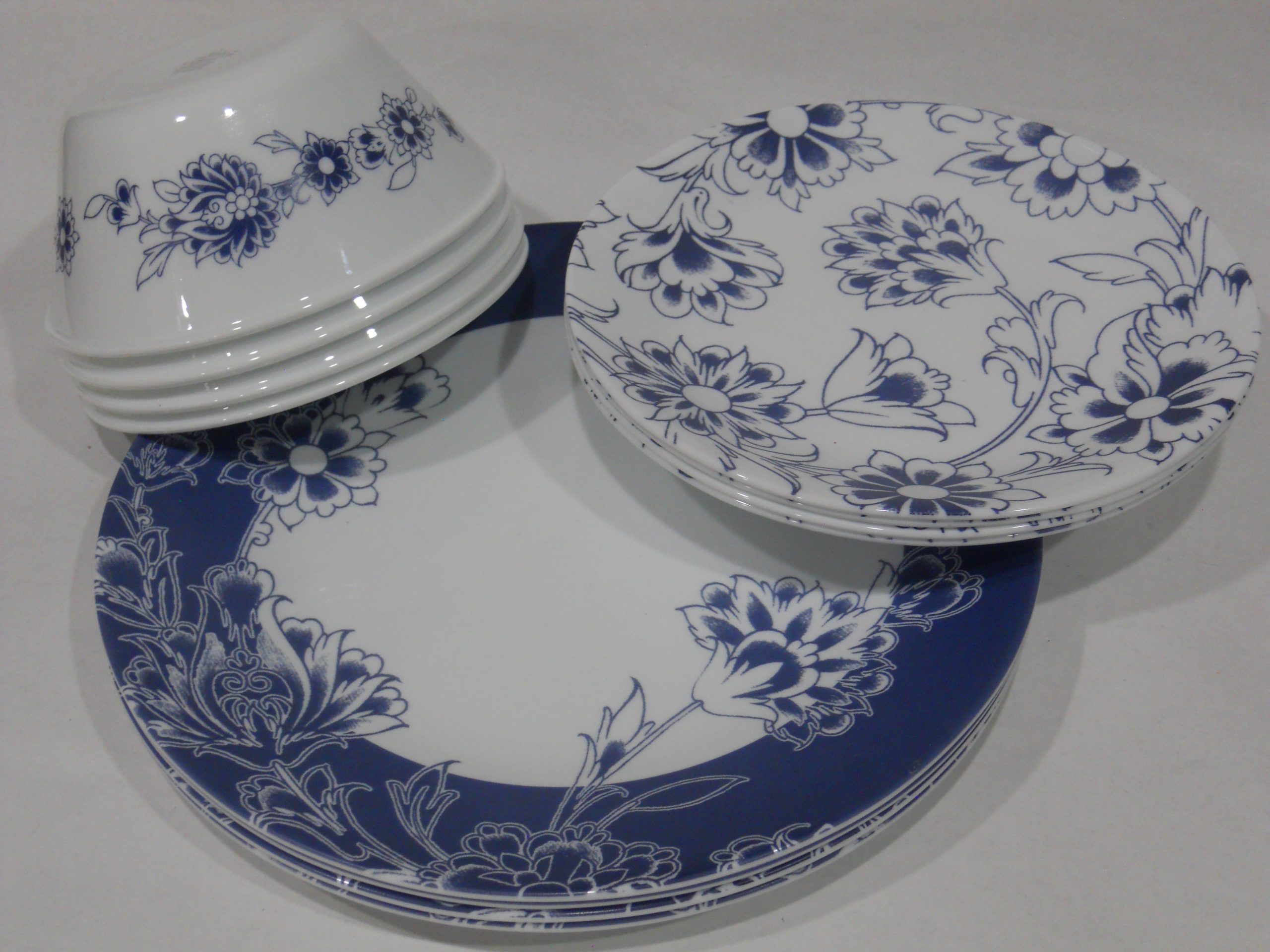 Corelle Signature INDIGO BLOOMS 21.5-oz SOUP Cereal Salad BOWL *Dark Blue Floral - Image 7