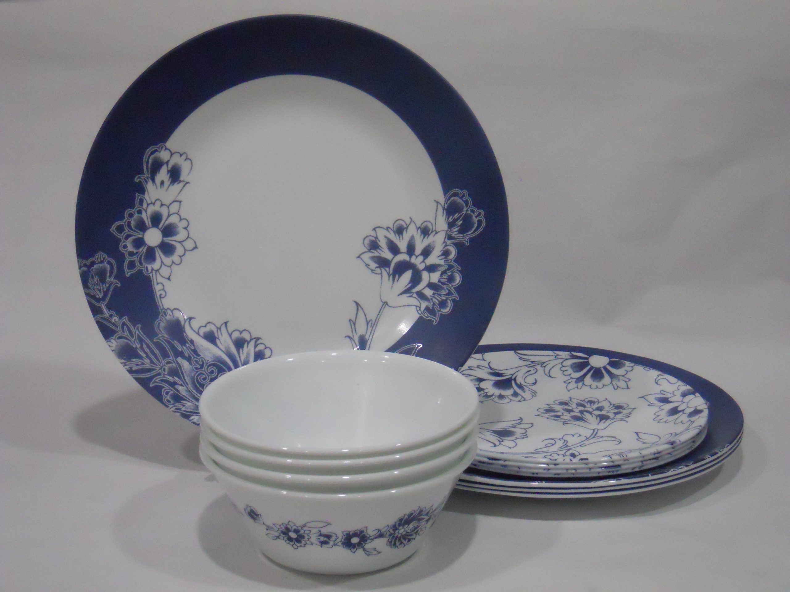 Corelle Signature INDIGO BLOOMS 21.5-oz SOUP Cereal Salad BOWL *Dark Blue Floral - Image 9