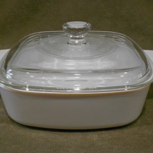 3-pc CORNINGWARE 1-Qt CASSEROLE & COVERS A-1-B Pyroceram Winter Frost White