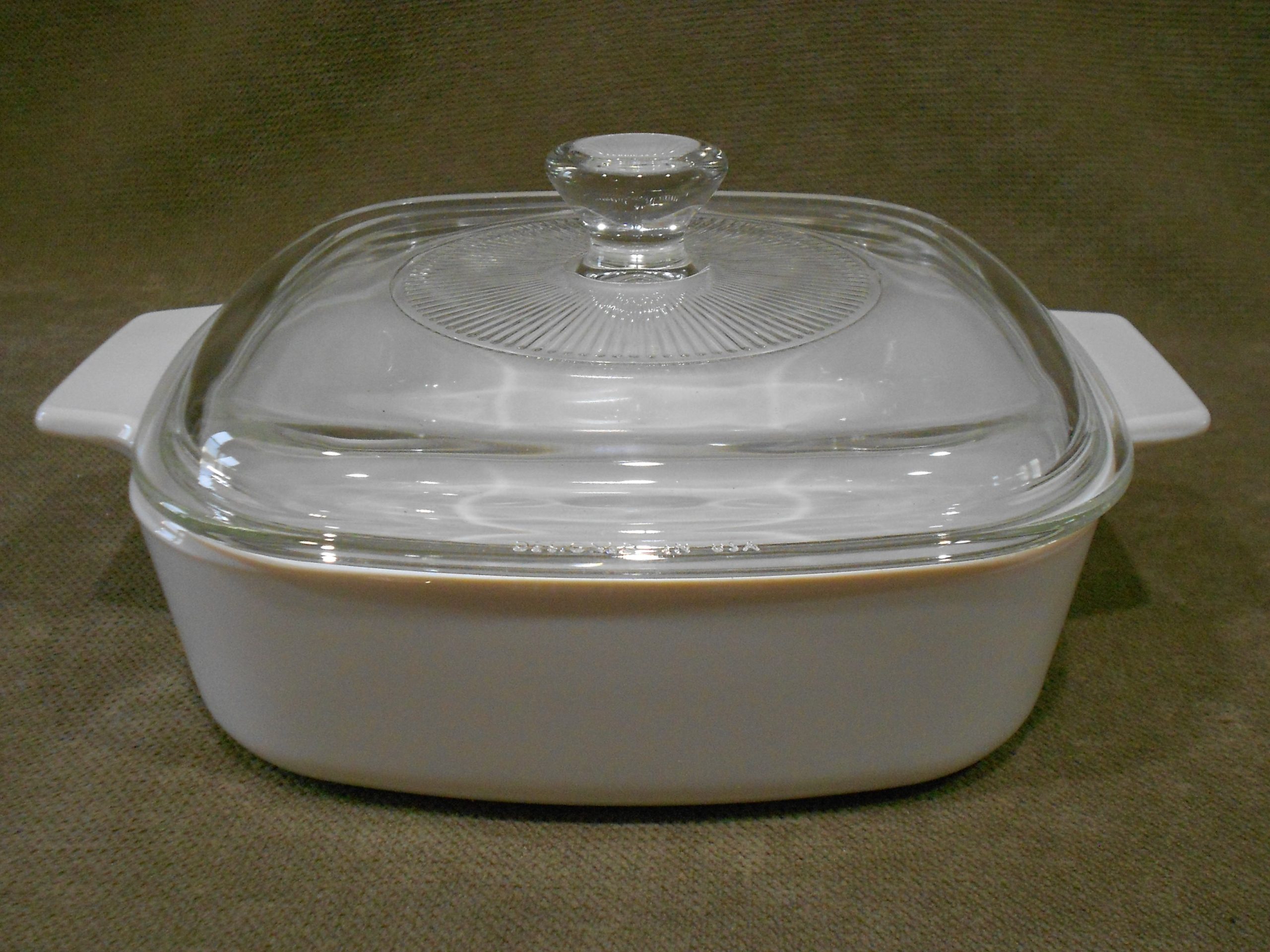 3-pc CORNINGWARE 1-Qt CASSEROLE & COVERS A-1-B Pyroceram Winter Frost White