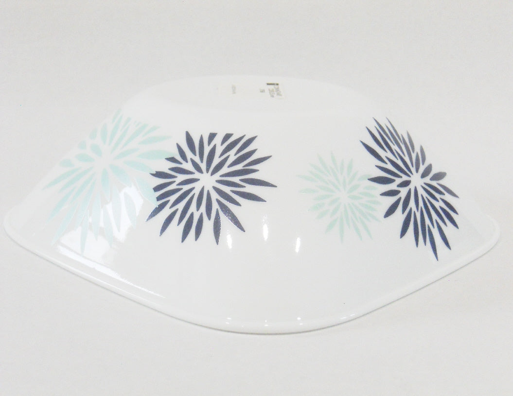 *New Corelle DAHLIA Square 22-oz SOUP BOWL Cereal 6.5 *Blue Green Flower Petals