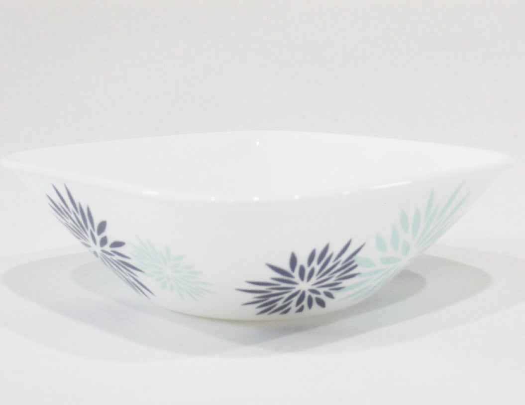 *New Corelle DAHLIA Square 22-oz SOUP BOWL Cereal 6.5 *Blue Green Flower Petals - Image 3