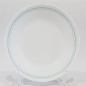 1 Corelle DELANO 6 3/4 BREAD PLATE Dessert *AQUA Blue Sea Mist Pale Green Bands