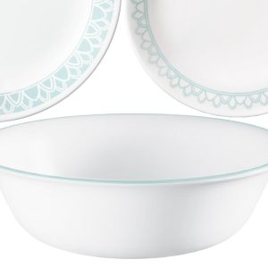 1 *New Corelle DELANO 18-oz SOUP CEREAL BOWL *Aqua Blue Sea Mist Pale Green Rim