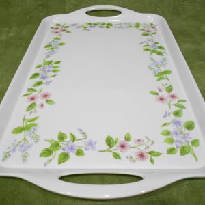 ❤️ Corelle DELICATE ARRAY Melamine RECTANGULAR TRAY Serving 19 x 11 Colorful Florals