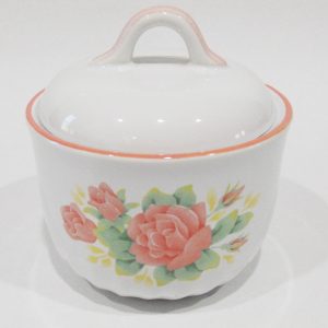 Corelle Coordinates ELEGANT ROSE Pink Floral SUGAR BOWL & LID Stoneware China