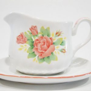 *NEW Corelle ELEGANT ROSE 2 Cup GRAVY BOAT w/UNDERPLATE Stoneware Pink Floral