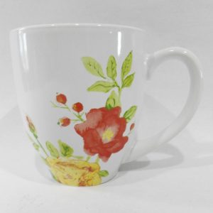 CORELLE Boutique 13-oz EMMA JANE MUG Stoneware Cup *Roses Red Yellow Pink