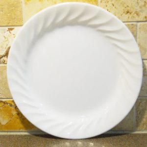 NRM CORELLE Impressions ENHANCEMENTS 7.25 BREAD Dessert PLATE *White Swirls