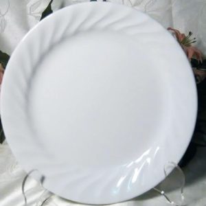 1 CORELLE Impressions ENHANCEMENTS 10.25 DINNER PLATE White Swirl Rim