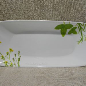 Corelle EUROPEAN HERBS 10x5 Rectangular Appetizer Serving TRAY Plate Garden Green