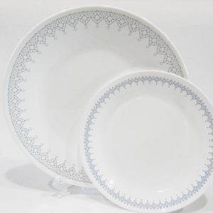 1 Corelle EVENING LATTICE *Choose: DINNER or LUNCH PLATE *Gray Blue Diamonds