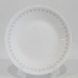 Corelle EVENING LATTICE 6 3/4 BREAD / Appetizer PLATE / Pale Gray Diamonds