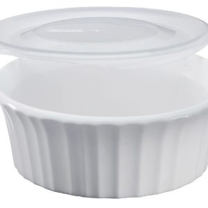 NEW Corningware FRENCH WHITE Round 16-oz DISH & COVER Bake Serve Store Bowl