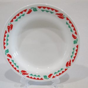 Corelle FIESTA 15-oz BOWL Flat Rim Pasta Soup Plate *Red Green Chili Peppers