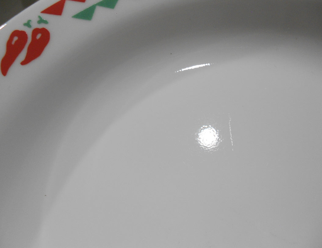 Corelle FIESTA 15-oz BOWL Flat Rim Pasta Soup Plate *Red Green Chili Peppers - Image 5