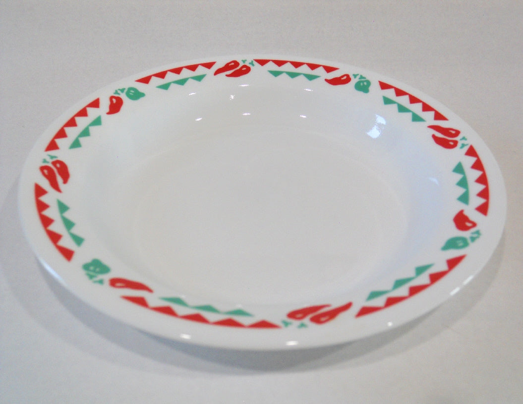 Corelle FIESTA 15-oz BOWL Flat Rim Pasta Soup Plate *Red Green Chili Peppers - Image 2
