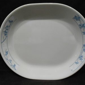 Corelle FIRST OF SPRING Sandstone 12X10 SERVING PLATTER Chop Plate Blue Floral