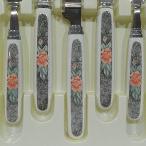 NEW 20-pc Corelle SILK & ROSES Stainless Steel FLATWARE by Regent Sheffield