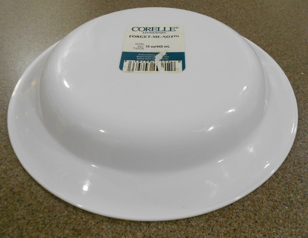 1 CORELLE Corning FORGET ME NOT 15-oz Flat Rim SOUP BOWL Purple Yellow Floral - Image 4