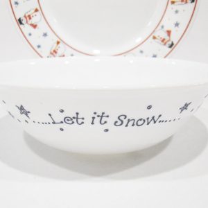 Corelle FROSTY MORN Snowman 1-Qt SERVING BOWL Christmas Winter Snow Snowmen
