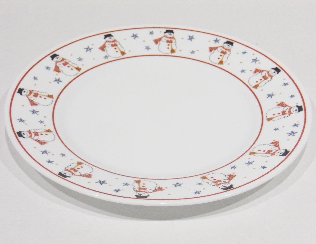 NRM Corelle FROSTY MORN Snowmen 10.75 DINNER PLATE Christmas Winter Snowman - Image 3