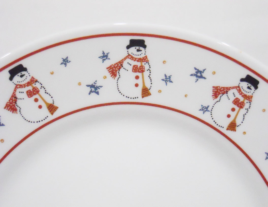 NRM Corelle FROSTY MORN Snowmen 10.75 DINNER PLATE Christmas Winter Snowman