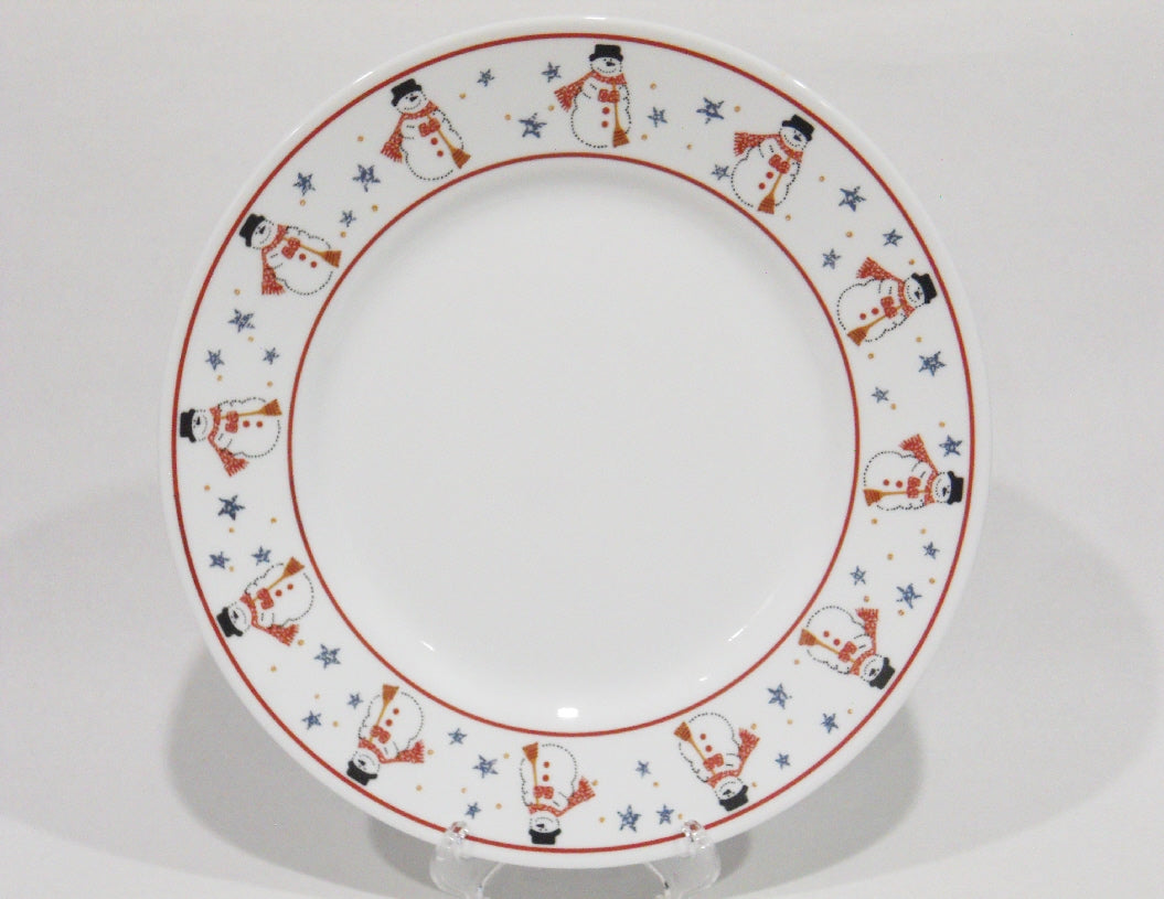 NRM Corelle FROSTY MORN Snowmen 10.75 DINNER PLATE Christmas Winter Snowman - Image 2