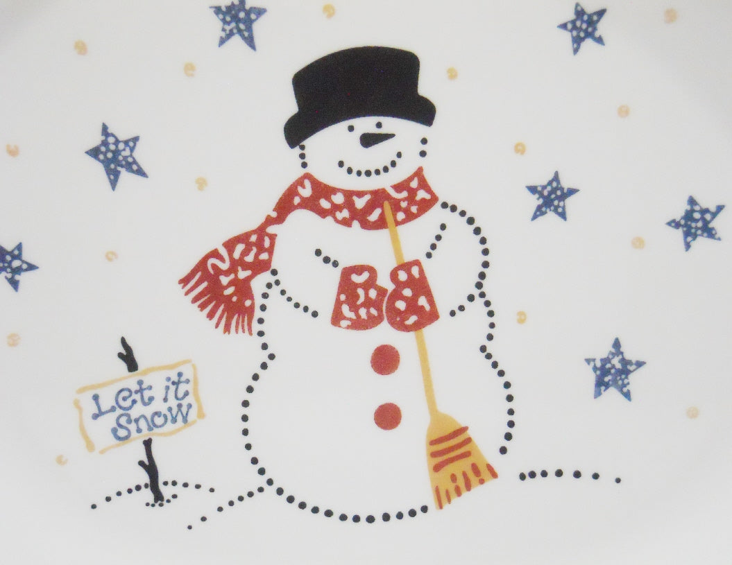 Corelle FROSTY MORN Snowman SERVING PLATTER Christmas Winter Snow Snowmen - Image 3