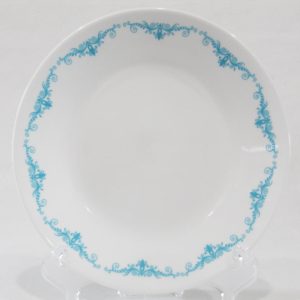 Corelle GARDEN LACE 6.75 BREAD Dessert PLATE *Teal Blue Flourishes Swirls