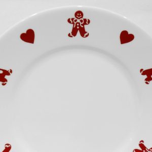 NEW Corelle GINGERBREAD MEN & HEARTS 10 3/4 DINNER PLATE Christmas Valentines