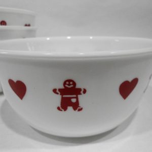 1 Corelle GINGERBREAD MEN & HEARTS 28-oz Super SOUP BOWL Christmas Valentines