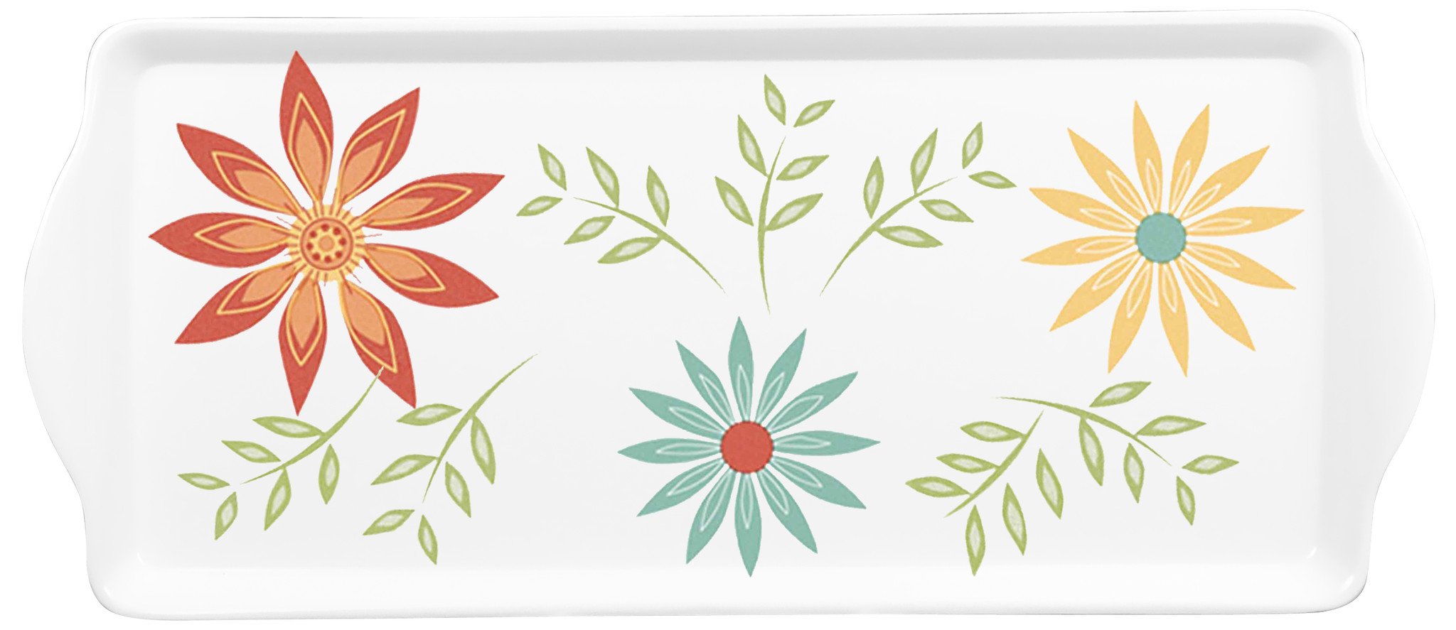 Corelle HAPPY DAYS Melamine Plastic TIDBIT TRAY Serving 14 3/4 x 6 1/2 Retro Floral