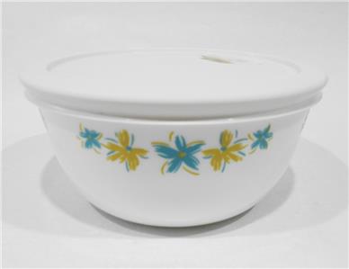 Corelle HAWAIIAN Hawaii 28-oz SOUP CEREAL BOWL Cover Plumeria Tropical TURQUOISE