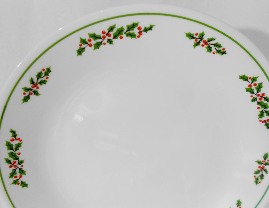Vtg.1985 Corelle HOLLY DAYS 10 14 DINNER PLATE Black Vein Holiday Christmas - Image 2