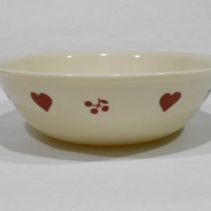 NRM CORELLE Sandstone HOMETOWN 1-Qt SERVING BOWL Red Cherries Hearts