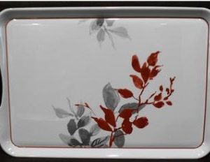 Corelle KYOTO LEAVES Melamine RECTANGULAR TRAY Serving 19x11 Japanese Watercolor