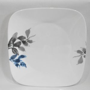 NEW Corelle Square KYOTO NIGHT 10.5 DINNER PLATE *Japanese Garden Blue Gray Leaf