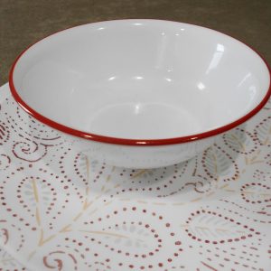 NEW Corelle LEAF STITCH 18-oz SOUP BOWL Cereal Salad 6 1/4 *Rustic Red Rim
