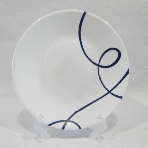 Corelle LIA 6.75 APPETIZER PLATE Bread Pie Side Dish / Cobalt Blue Curly Swirls