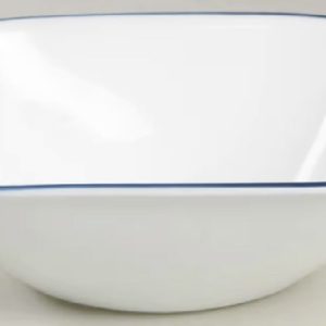 1 Corelle SQUARE LIA / DALENA 22-oz Square SOUP Cereal BOWL Cobalt Blue Rim