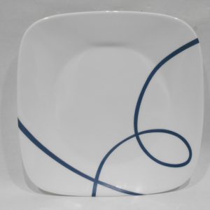 NEW 1 Corelle LIA SQUARE 6.5 APPETIZER Bread PLATE / Cobalt Blue Curly Swirls