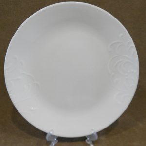 NEW Corelle MADELINE Round 10 1/4 DINNER PLATE White Embossed Floral